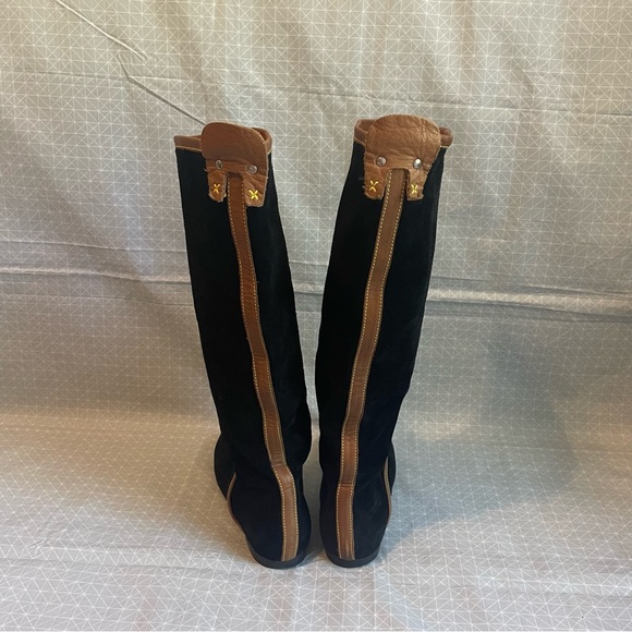 Davos Gomma Ganzo Italy Suede & Leather Flat Knee-High Boots 37 - Picture 4 of 8